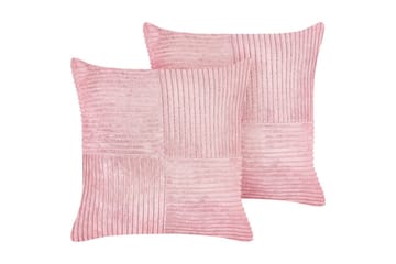Prydnadskuddar Millet set om 2 Rosa, Fyrkantig