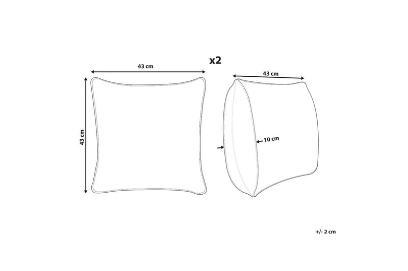 Prydnadskuddar Millet set om 2 Rosa, Fyrkantig - Rosa, Fyrkantig - Textil & mattor - Filtar, kuddar & plädar - Utekudde