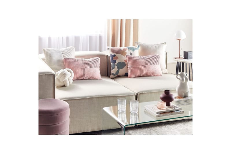 Prydnadskuddar Millet set om 2 Rosa, Rektangulär - Rosa, Rektangulär - Textil & mattor - Filtar, kuddar & plädar - Utekudde