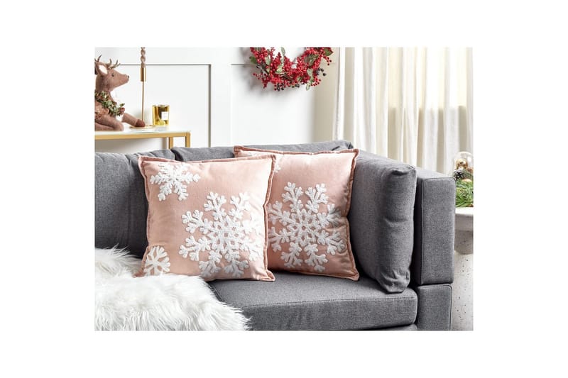Prydnadskuddar Murraya set om 2 Rosa/Vit - Rosa/Vit - Textil & mattor - Filtar, kuddar & plädar - Utekudde