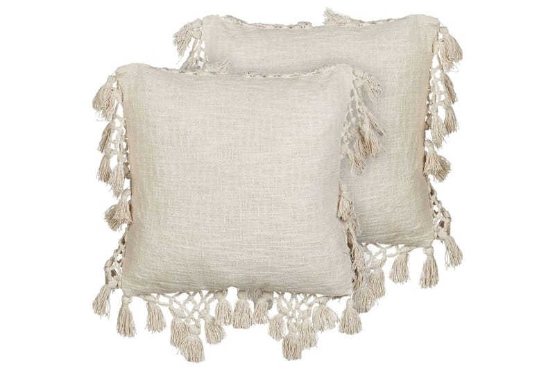 Prydnadskuddar Olearia set om 2 Beige - Beige - Textil & mattor - Filtar, kuddar & plädar - Prydnadskudde & kuddfodral