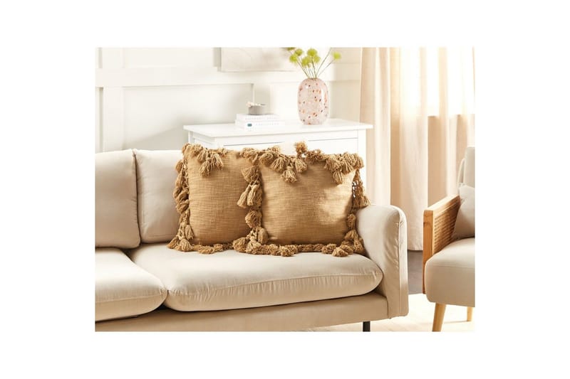 Prydnadskuddar Olearia set om 2 Sandeige - Sandeige - Textil & mattor - Filtar, kuddar & plädar - Prydnadskudde & kuddfodral