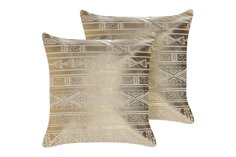 Prydnadskuddar Oujda set om 2 Guld, Guld