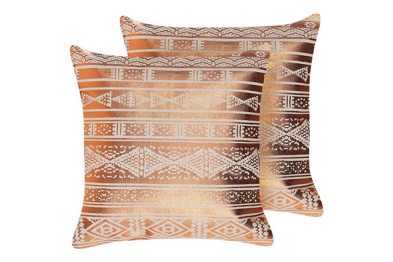 Prydnadskuddar Oujda set om 2 Koppar - Koppar - Textil & mattor - Filtar, kuddar & plädar - Utekudde