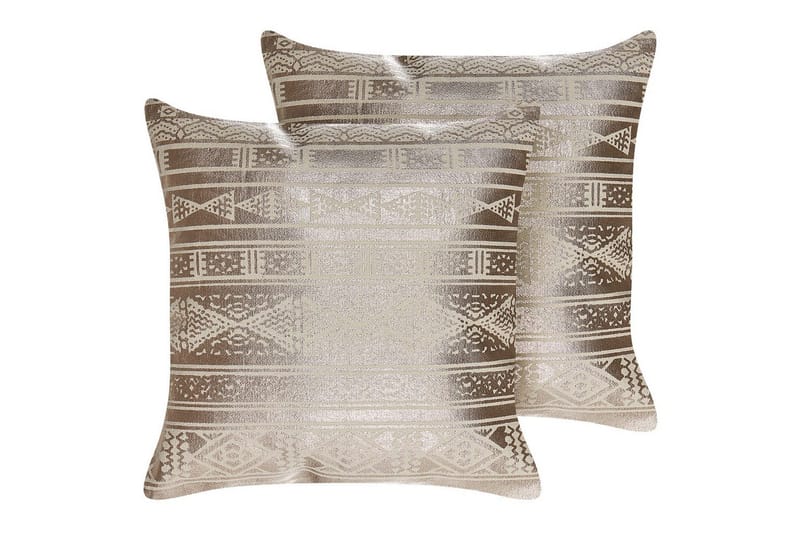 Prydnadskuddar Oujda set om 2 Rose guld - Rose guld - Textil & mattor - Filtar, kuddar & plädar - Utekudde