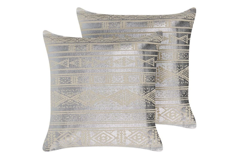 Prydnadskuddar Oujda set om 2 Silver - Silver - Textil & mattor - Filtar, kuddar & plädar - Utekudde