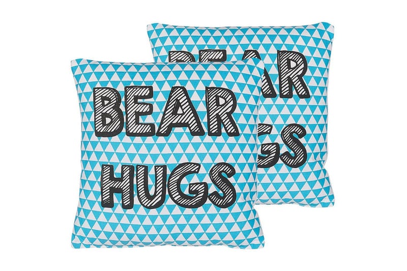 Prydnadskuddar Radzkot set om 2 Blå/vit/svart - Blå/vit/svart - Textil & mattor - Filtar, kuddar & plädar - Utekudde