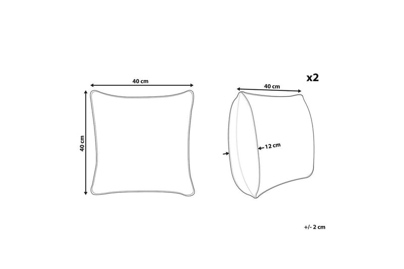Prydnadskuddar Radzkot set om 2 Blå/vit/svart - Blå/vit/svart - Textil & mattor - Filtar, kuddar & plädar - Utekudde