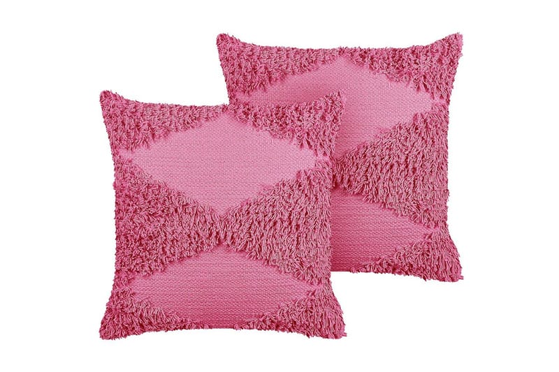 Prydnadskuddar Rhoeo set om 2 Rosa - Rosa - Textil & mattor - Filtar, kuddar & plädar - Utekudde
