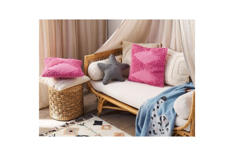 Prydnadskuddar Rhoeo set om 2 Rosa - Rosa - Textil & mattor - Filtar, kuddar & plädar - Utekudde