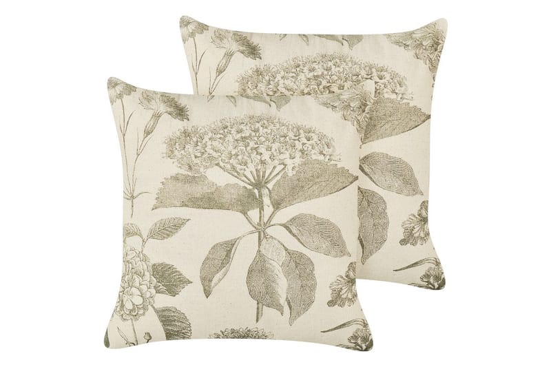 Prydnadskuddar Rosemary set om 2 Beige/Grön - Beige/Grön - Textil & mattor - Filtar, kuddar & plädar - Utekudde