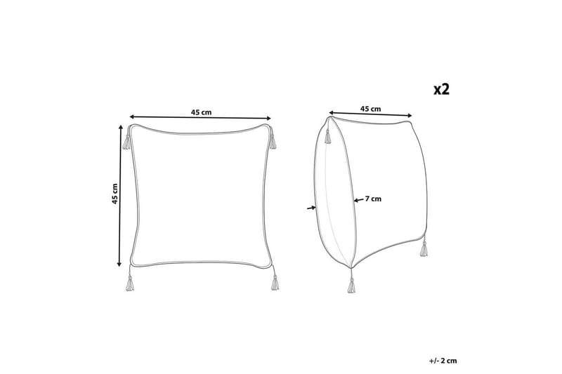 Prydnadskuddar Schefflera set om 2 Fyrkantig - Fyrkantig - Textil & mattor - Filtar, kuddar & plädar - Utekudde