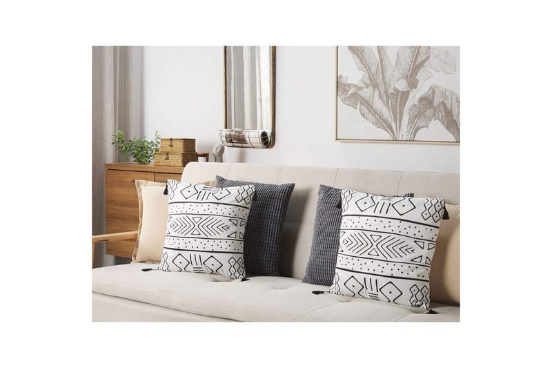 Prydnadskuddar Schefflera set om 2 Fyrkantig - Fyrkantig - Textil & mattor - Filtar, kuddar & plädar - Utekudde