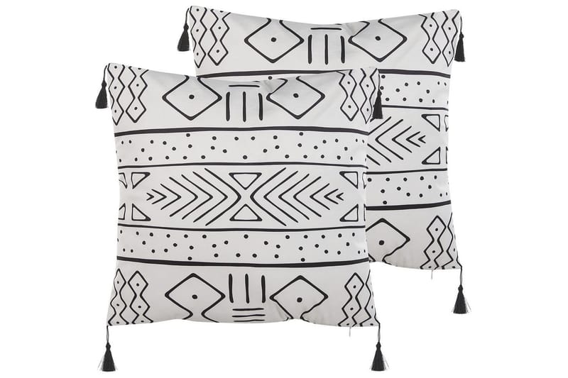 Prydnadskuddar Schefflera set om 2 Fyrkantig - Fyrkantig - Textil & mattor - Filtar, kuddar & plädar - Utekudde
