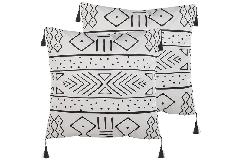 Prydnadskuddar Schefflera set om 2 Fyrkantig, Fyrkantig