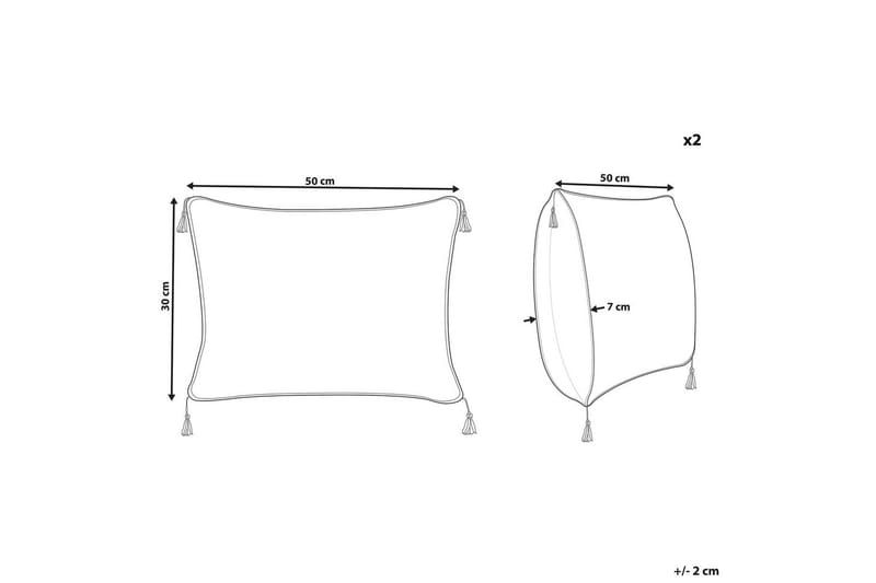 Prydnadskuddar Schefflera set om 2 Rektangulär - Rektangulär - Textil & mattor - Filtar, kuddar & plädar - Utekudde