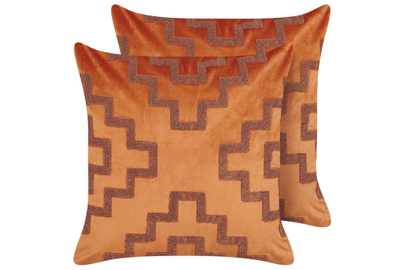 Prydnadskuddar Sergipe set om 2 Orange - Orange - Textil & mattor - Filtar, kuddar & plädar - Utekudde