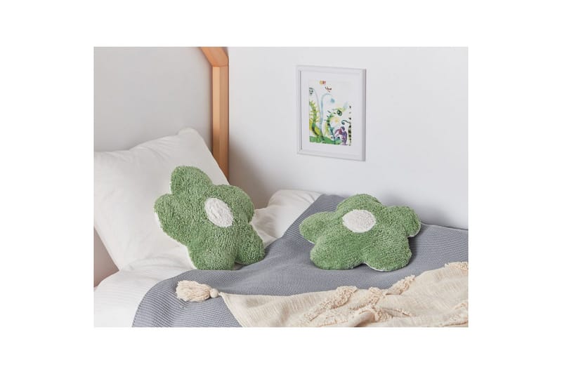 Prydnadskuddar Sorrel set om 2 Grön/Vit - Grön/Vit - Textil & mattor - Filtar, kuddar & plädar - Prydnadskudde & kuddfodral