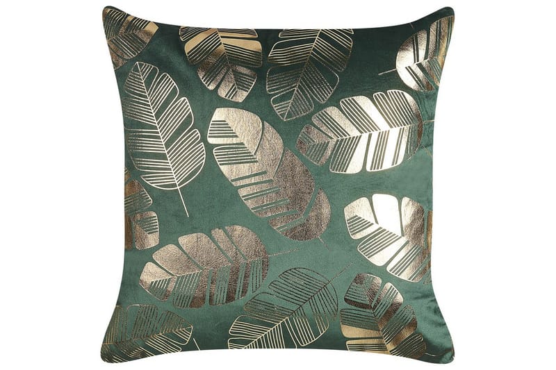 Prydnadskuddar Sunflower set om 2 Grön/guld - Grön/guld - Textil & mattor - Filtar, kuddar & plädar - Utekudde