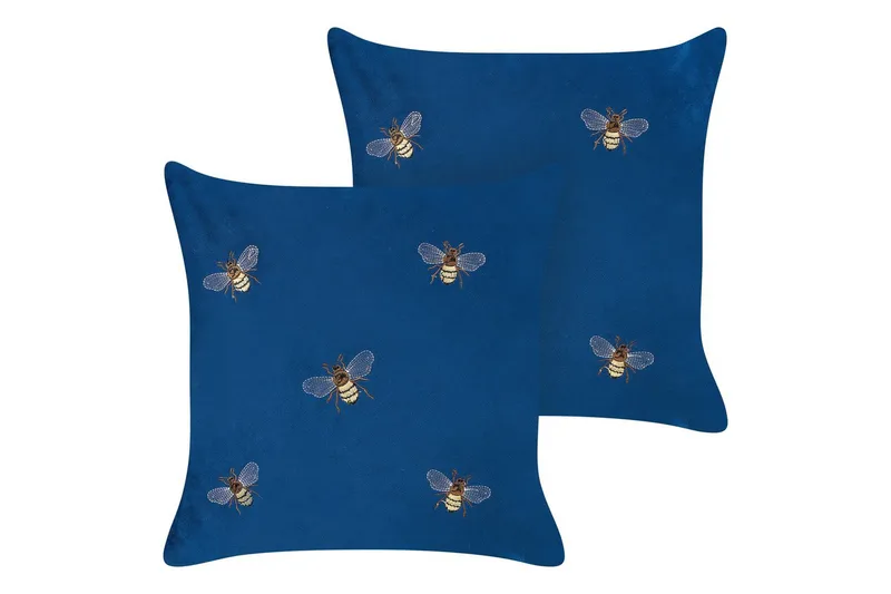 Prydnadskuddar Talinum set om 2 Blå/gul/brun/vit, Blå/gul/brun/vit