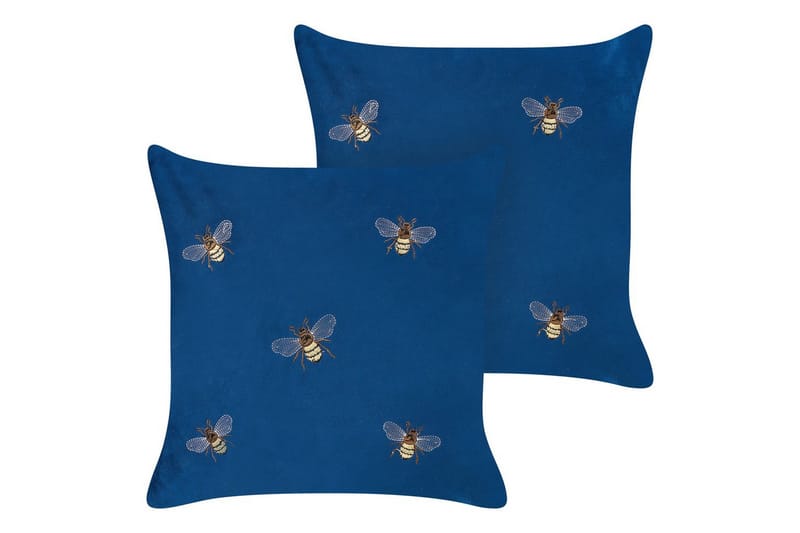 Prydnadskuddar Talinum set om 2 Blå/gul/brun/vit - Blå/gul/brun/vit - Textil & mattor - Filtar, kuddar & plädar - Utekudde