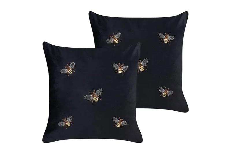 Prydnadskuddar Talinum set om 2 Svart/gul/brun/vit, Svart/gul/brun/vit