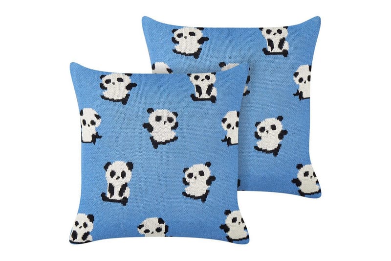 Prydnadskuddar Talokan set om 2 Blå/svart/vit, Blå/svart/vit