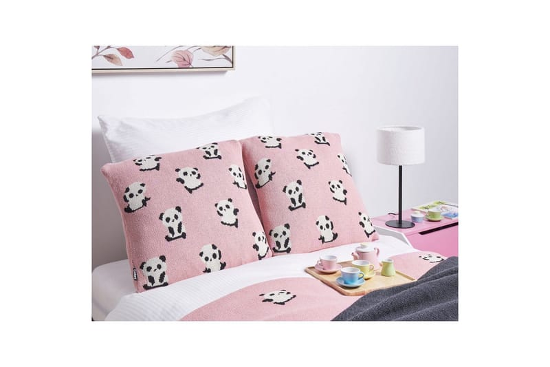Prydnadskuddar Talokan set om 2 Rosa/svart/vit - Rosa/svart/vit - Textil & mattor - Filtar, kuddar & plädar - Utekudde