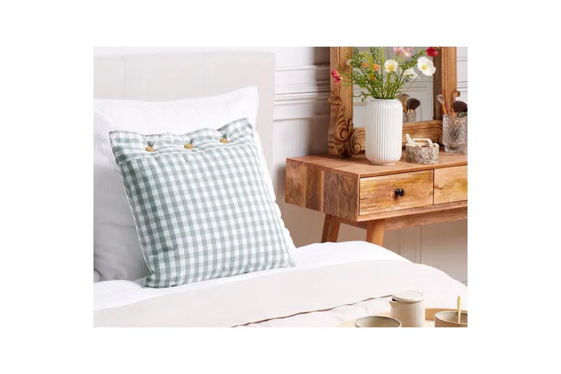 Prydnadskuddar Talya Mintgrönt/vitt/ljust trä, Fyrkantig - Mintgrönt/vitt/ljust trä, Fyrkantig - Textil & mattor - Filtar, kuddar & plädar - Utekudde