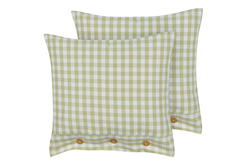 Prydnadskuddar Talya set om 2 Grönt/vitt/ljust trä, Fyrkantig, Grönt/vitt/ljust trä, Fyrkantig