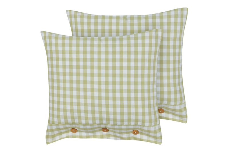 Prydnadskuddar Talya set om 2 Grönt/vitt/ljust trä, Fyrkantig - Grönt/vitt/ljust trä, Fyrkantig - Textil & mattor - Filtar, kuddar & plädar - Prydnadskudde & kuddfodral