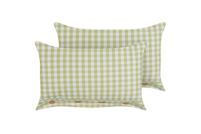 Prydnadskuddar Talya set om 2 Grönt/vitt/ljust trä, Rektangulär - Grönt/vitt/ljust trä, Rektangulär - Textil & mattor - Filtar, kuddar & plädar - Prydnadskudde & kuddfodral