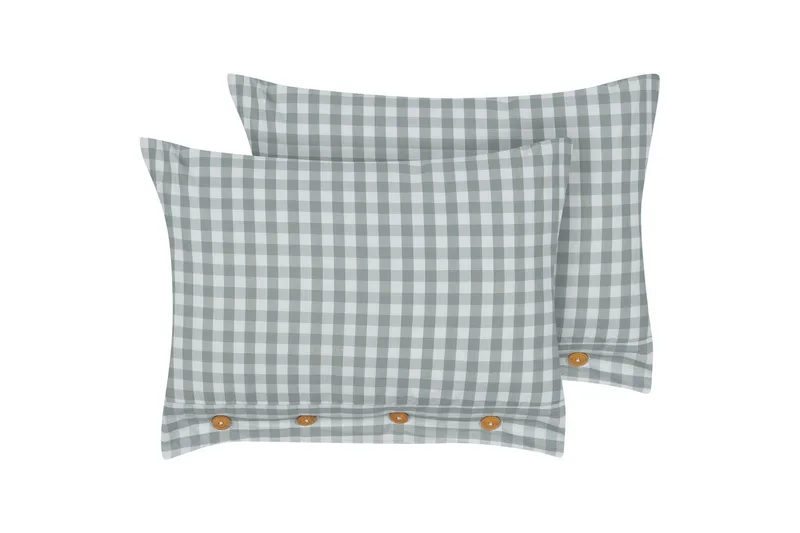 Prydnadskuddar Talya set om 2 Mintgrönt/vitt/ljust trä, Rektangulär, Mintgrönt/vitt/ljust trä, Rektangulär