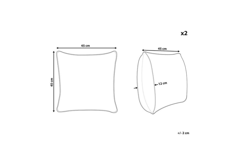 Prydnadskuddar Tamnine set om 2 Grön/Vit, Fyrkantig - Grön/Vit, Fyrkantig - Textil & mattor - Filtar, kuddar & plädar - Prydnadskudde & kuddfodral
