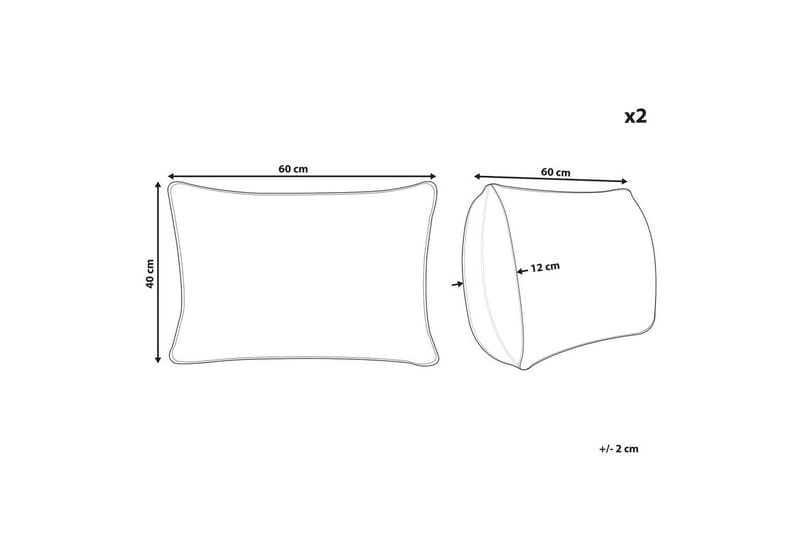 Prydnadskuddar Tamnine set om 2 Grön/Vit, Rektangulär - Grön/Vit, Rektangulär - Textil & mattor - Filtar, kuddar & plädar - Prydnadskudde & kuddfodral