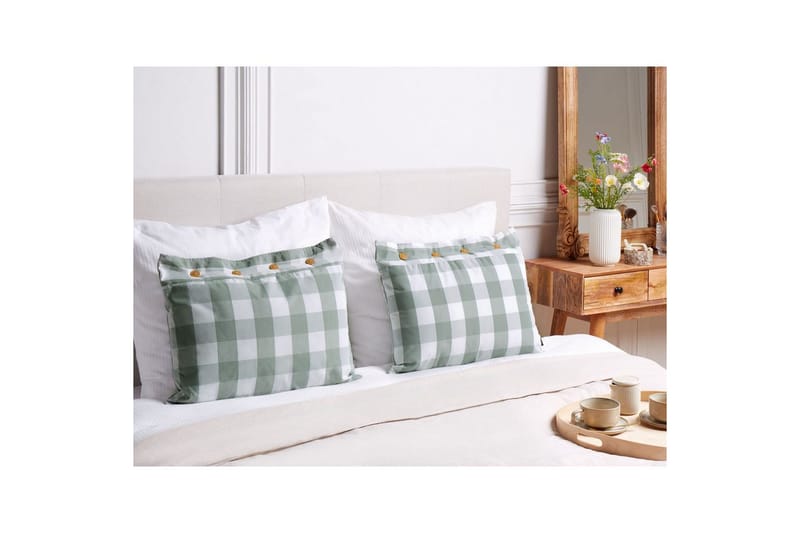 Prydnadskuddar Tamnine set om 2 Mintgrön/Vit, Rektangulär - Mintgrön/Vit, Rektangulär - Textil & mattor - Filtar, kuddar & plädar - Prydnadskudde & kuddfodral