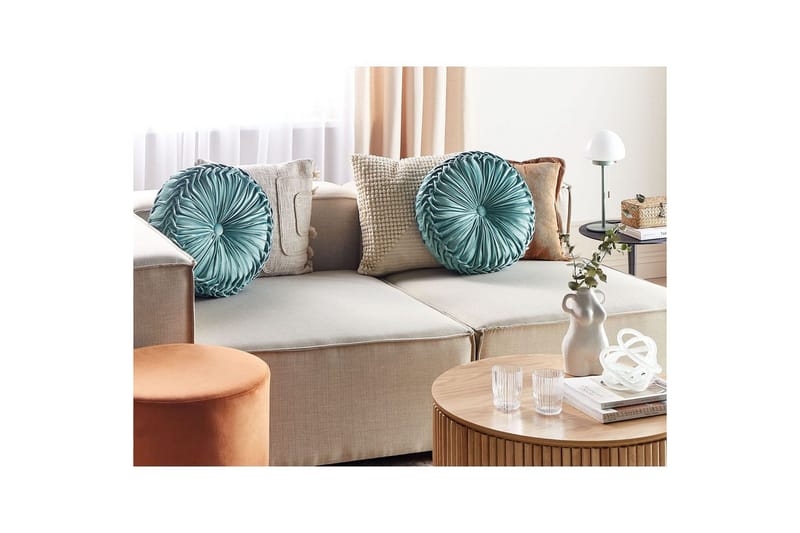 Prydnadskuddar Udala set om 2 Blå - Blå - Textil & mattor - Filtar, kuddar & plädar - Utekudde