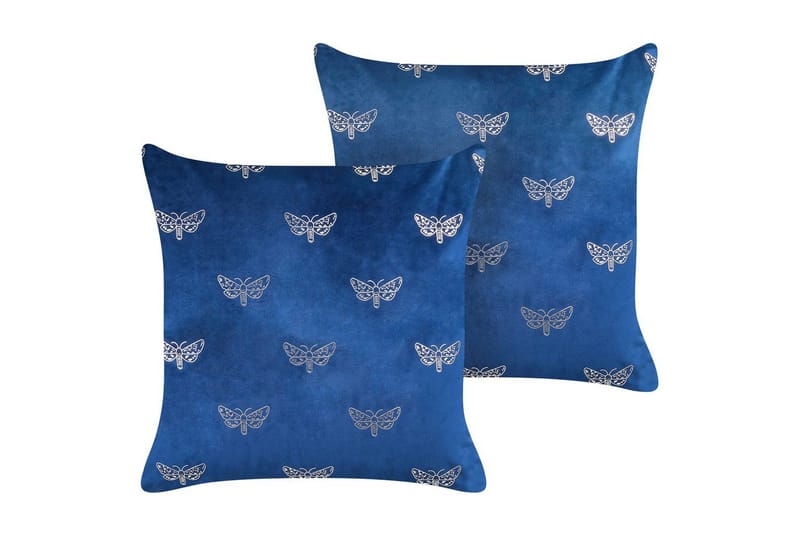 Prydnadskuddar Yuzuri set om 2 Blå/Silver - Blå/Silver - Textil & mattor - Filtar, kuddar & plädar - Prydnadskudde & kuddfodral