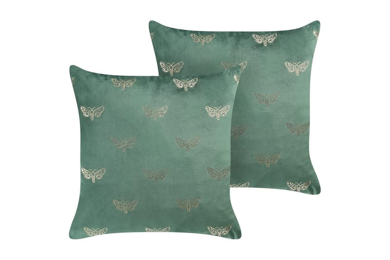 Prydnadskuddar Yuzuri set om 2 Grön/guld - Grön/guld - Textil & mattor - Filtar, kuddar & plädar - Prydnadskudde & kuddfodral