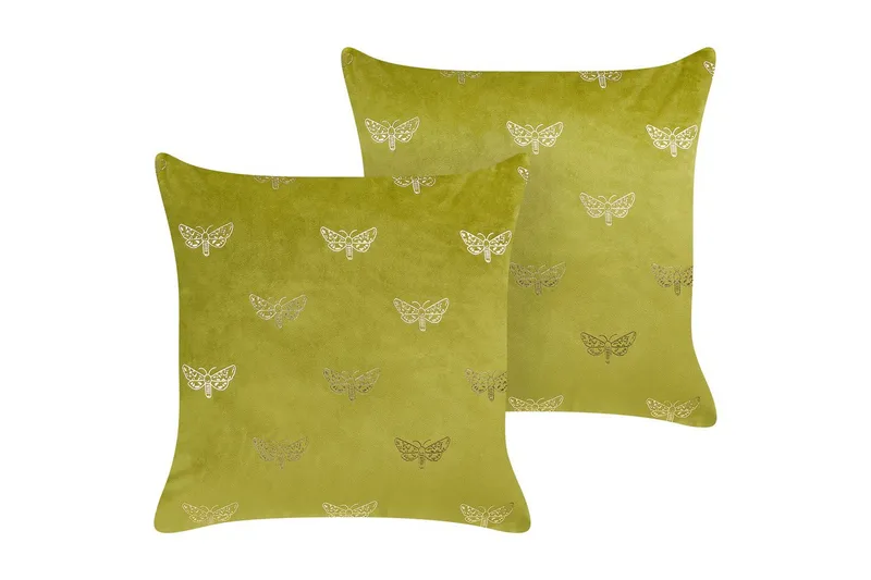 Prydnadskuddar Yuzuri set om 2 Ljusgrön/guld - Ljusgrön/guld - Textil & mattor - Filtar, kuddar & plädar - Prydnadskudde & kuddfodral