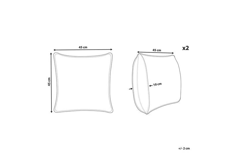 Prydnadskuddar Yuzuri set om 2 Svart/guld - Svart/guld - Textil & mattor - Filtar, kuddar & plädar - Prydnadskudde & kuddfodral