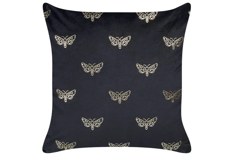 Prydnadskuddar Yuzuri set om 2 Svart/guld - Svart/guld - Textil & mattor - Filtar, kuddar & plädar - Prydnadskudde & kuddfodral