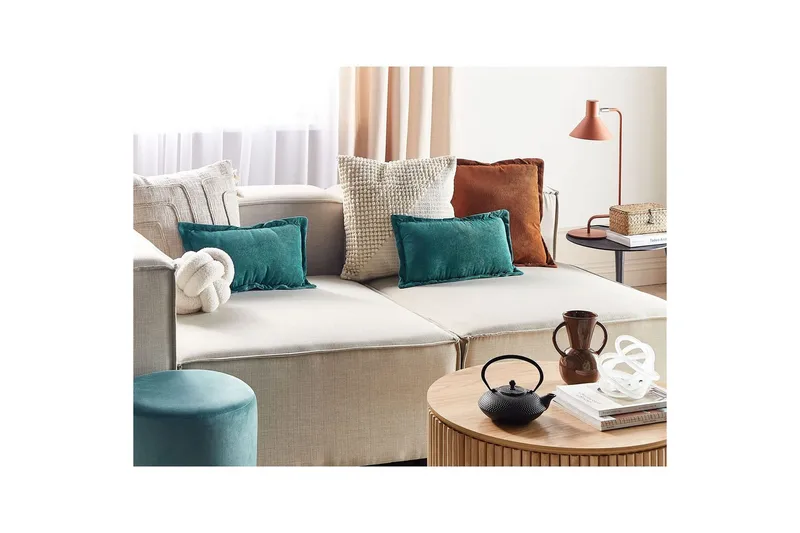 Prydnadskuddar Zinnia set om 2 Blå, Rektangulär - Blå, Rektangulär - Textil & mattor - Filtar, kuddar & plädar - Prydnadskudde & kuddfodral