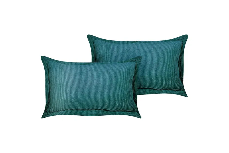 Prydnadskuddar Zinnia set om 2 Blå, Rektangulär, Blå, Rektangulär