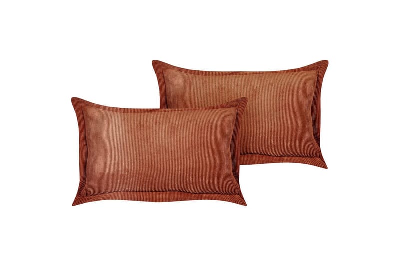 Prydnadskuddar Zinnia set om 2 Brun, Rektangulär - Brun, Rektangulär - Textil & mattor - Filtar, kuddar & plädar - Prydnadskudde & kuddfodral