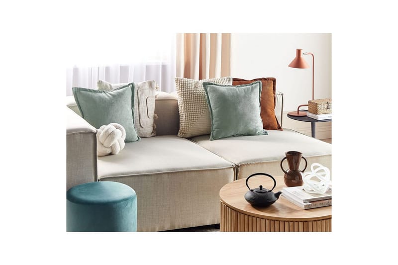 Prydnadskuddar Zinnia set om 2 Grön, Fyrkantig - Grön, Fyrkantig - Textil & mattor - Filtar, kuddar & plädar - Prydnadskudde & kuddfodral