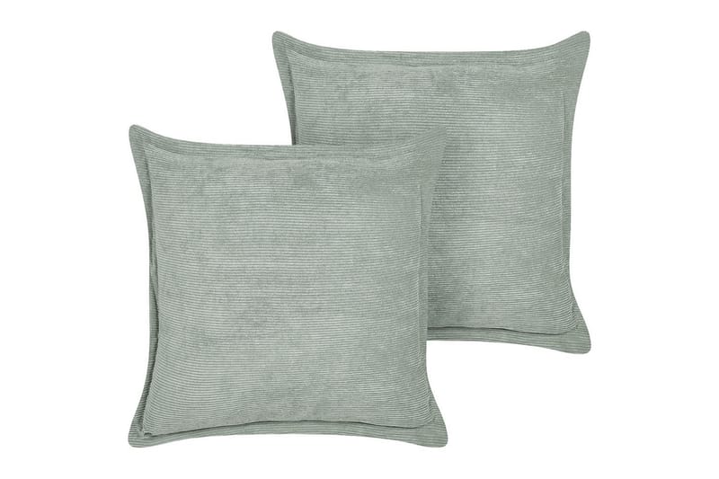 Prydnadskuddar Zinnia set om 2 Grön, Fyrkantig - Grön, Fyrkantig - Textil & mattor - Filtar, kuddar & plädar - Prydnadskudde & kuddfodral