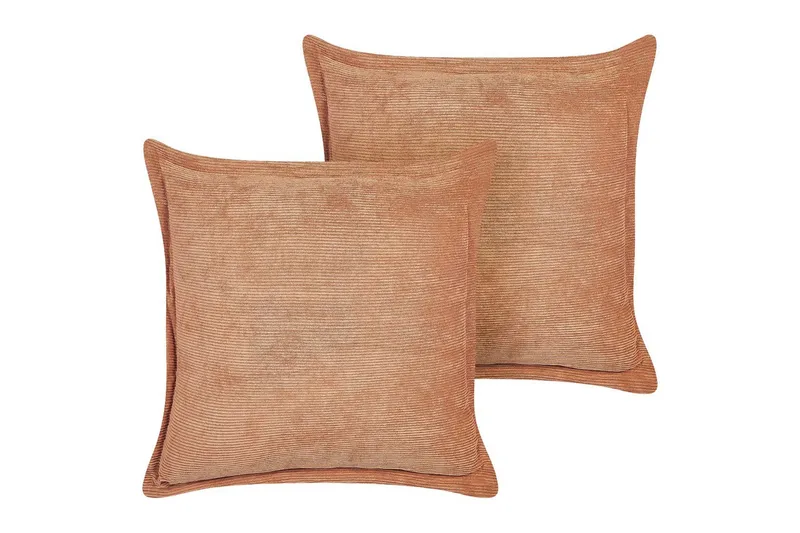 Prydnadskuddar Zinnia set om 2 Orange, Fyrkantig, Orange, Fyrkantig