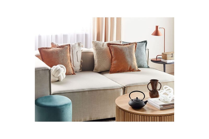 Prydnadskuddar Zinnia set om 2 Orange, Fyrkantig - Orange, Fyrkantig - Textil & mattor - Filtar, kuddar & plädar - Prydnadskudde & kuddfodral