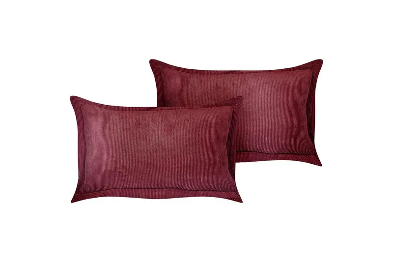 Prydnadskuddar Zinnia set om 2 Röd, Rektangulär - Röd, Rektangulär - Textil & mattor - Filtar, kuddar & plädar - Prydnadskudde & kuddfodral